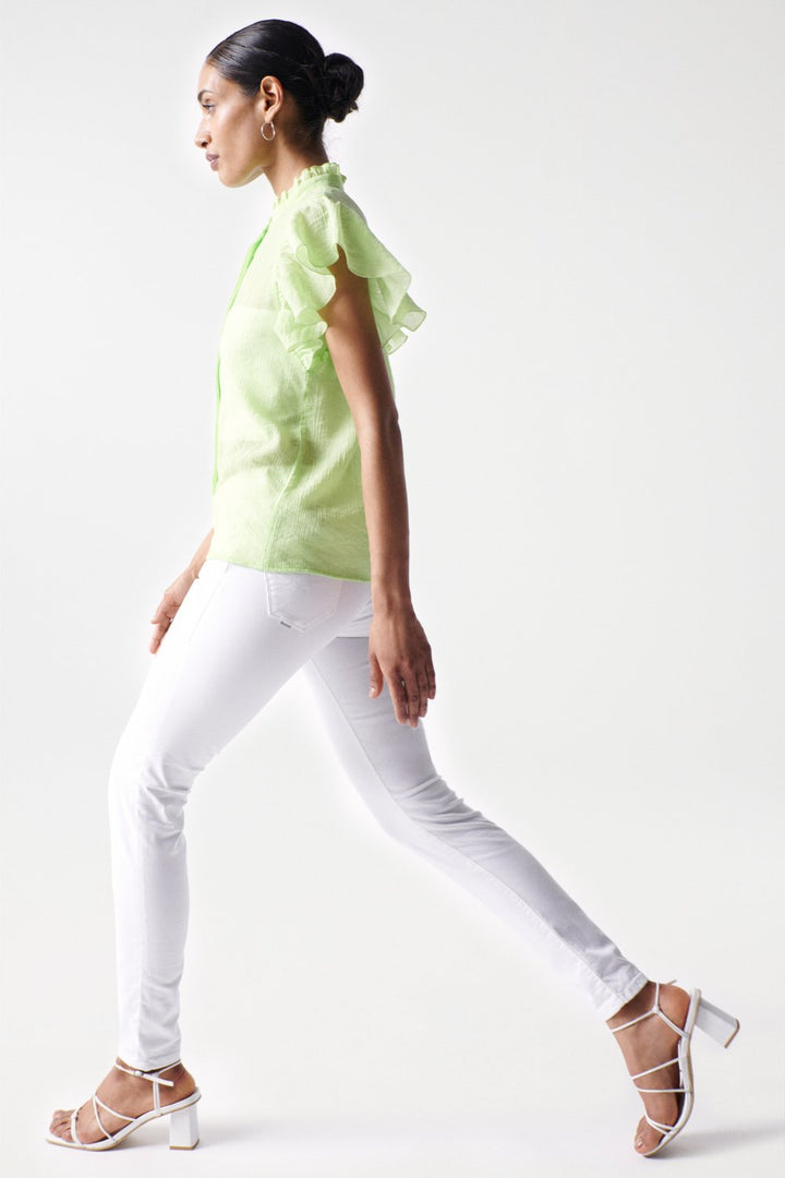 Salsa Jeans – Ljusgrön Blus/Skjorta