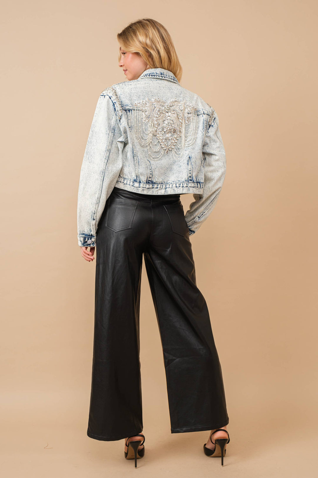 Denim jacket met acid wash