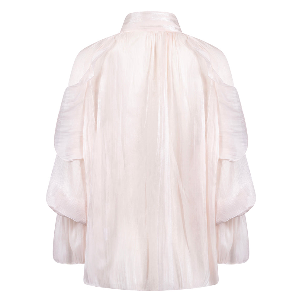 Draperade Blouse met Strikkraag