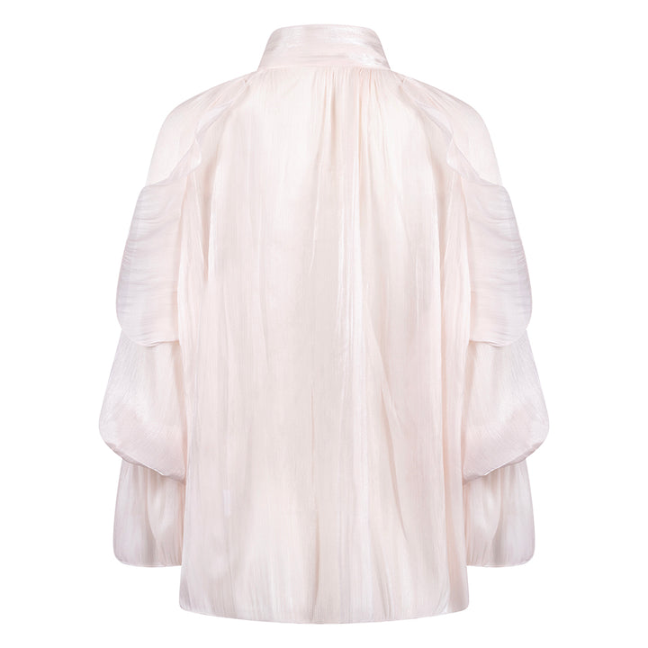 Draperade Blouse met Strikkraag