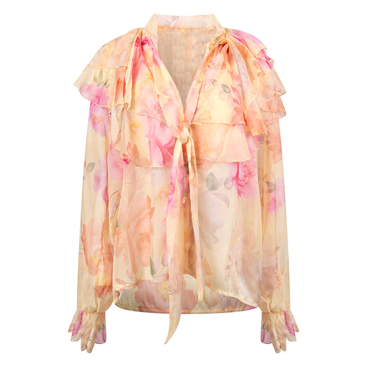 Gebloemde Volantblouse