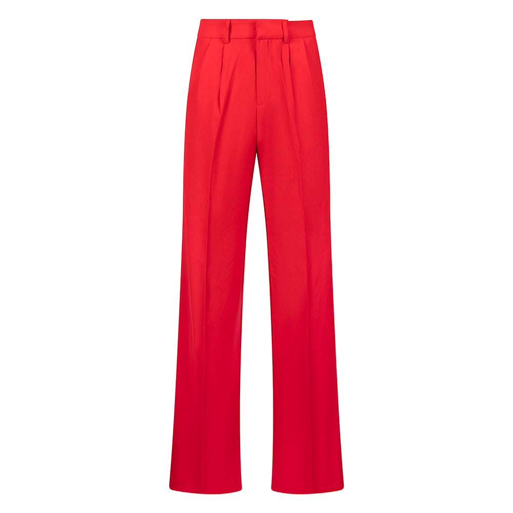 Rode Elegante Broek – Rechte Pijpen