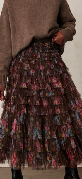 Elegant Lätt Midjas Blommig Kjol