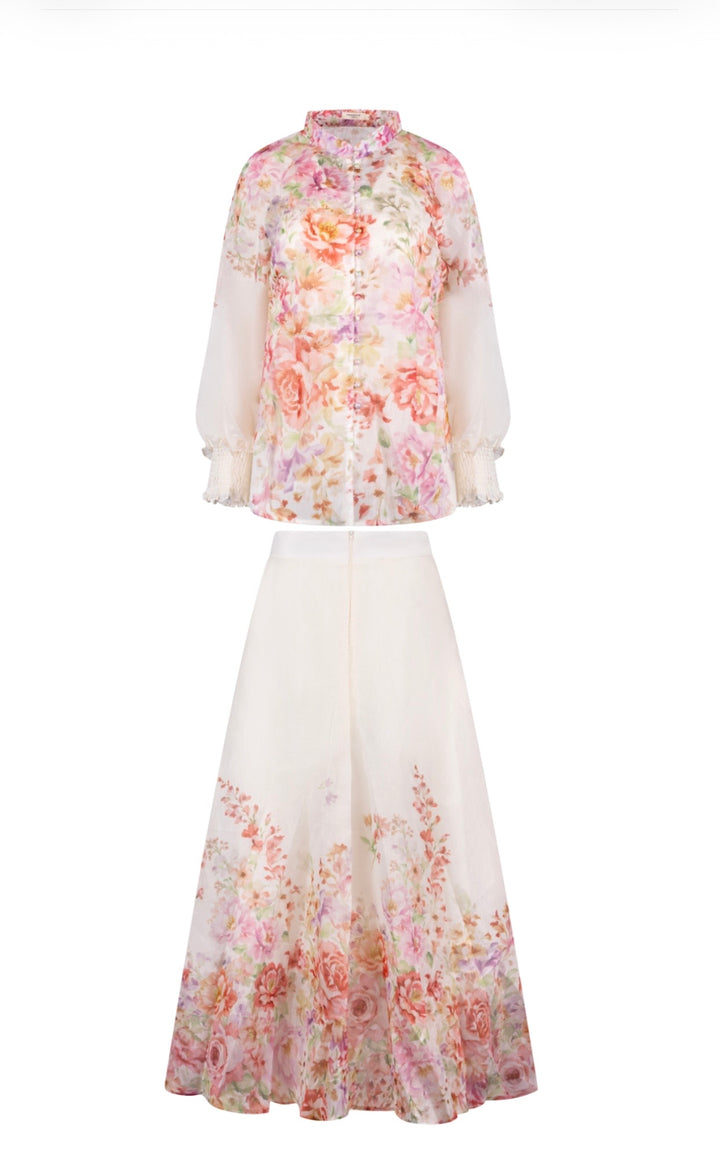 Romantische 2-delige set – Blouse &amp; Rok