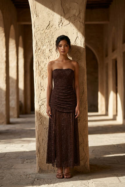 Elegant Strapless Klänning