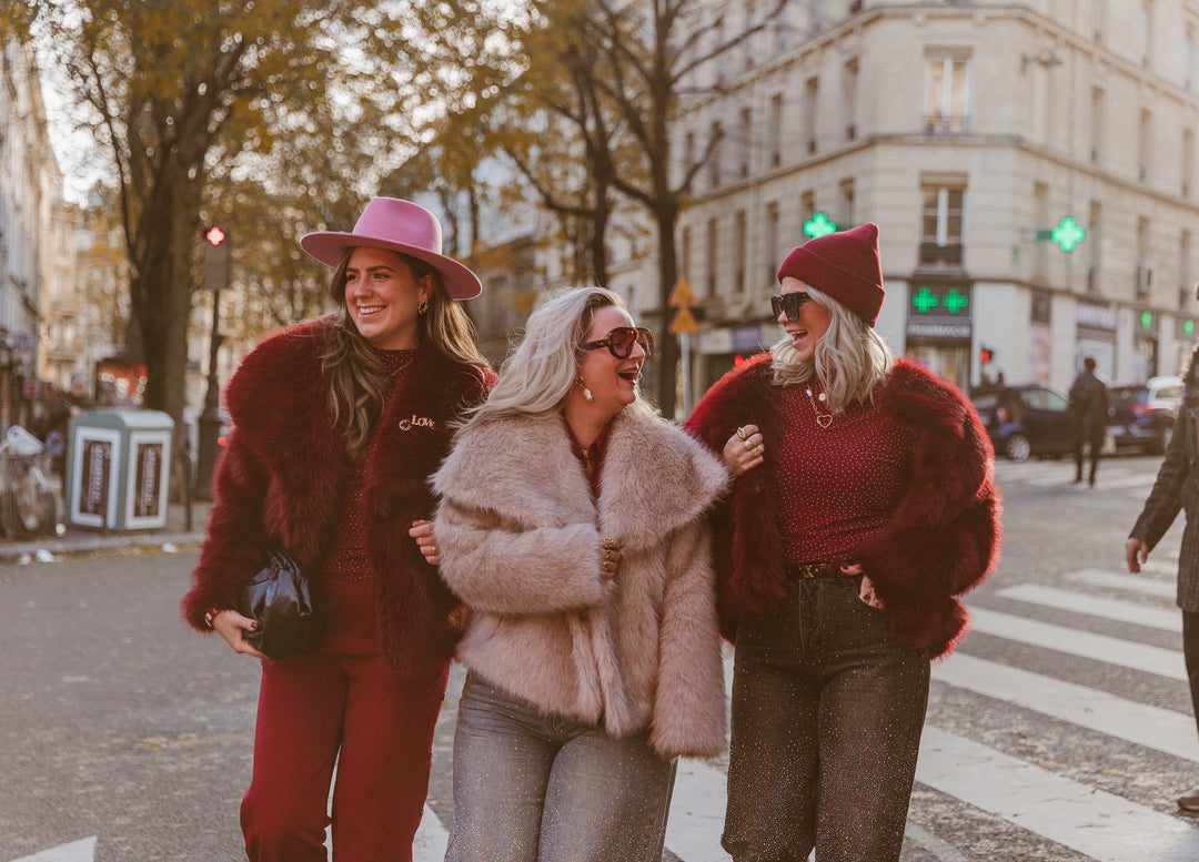 Luxe jas van imitatiebont | Warme winterjas | Bruin, zwart, beige