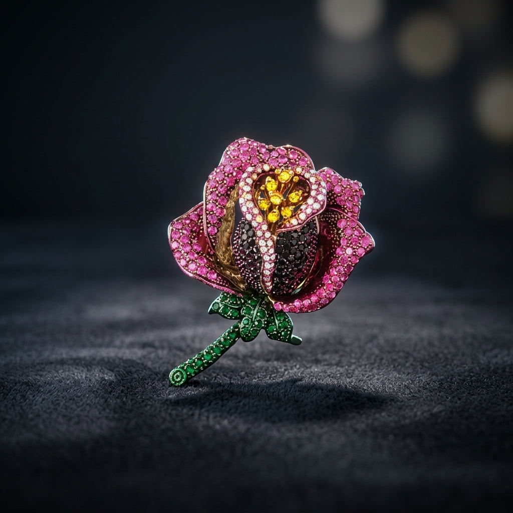 Rozenbroche in fuchsia – Elegant accessoire voor vrouwen
