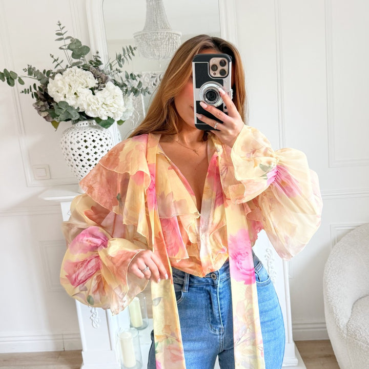 Gebloemde Volantblouse