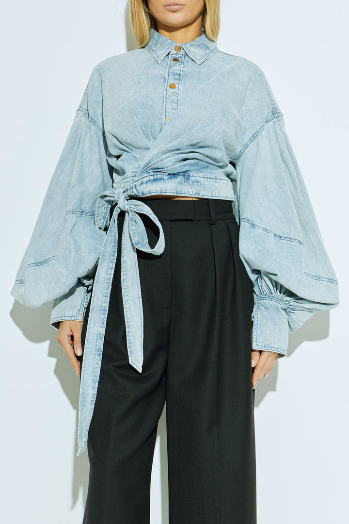 Wikkelshirt met Jasje-Look en Ceintuur